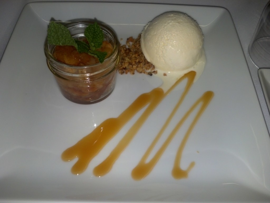 141011 Kings Dominion Haunt VIP Meal (Warm Apple Cobbler with Gummy Worms, Vanilla Bean Ice Cream and Caramel Sauce)