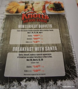 Knott's Winterfest Buffets and Breakfast with Santa