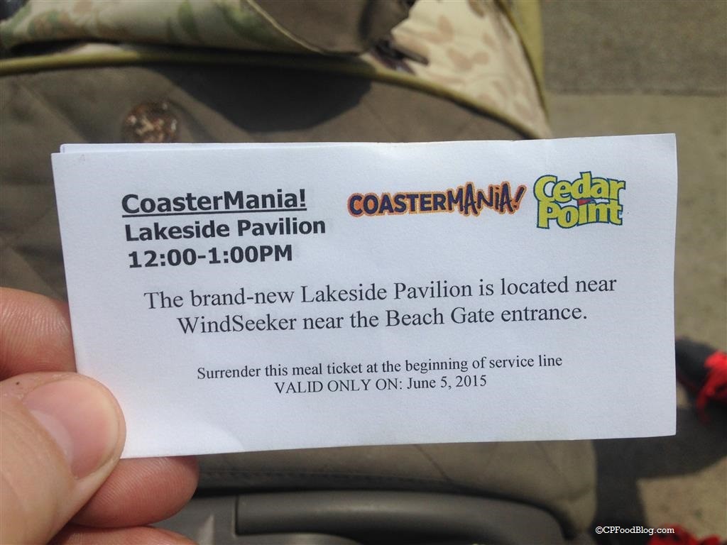 150605 Cedar Point Coastermania Lunch Voucher