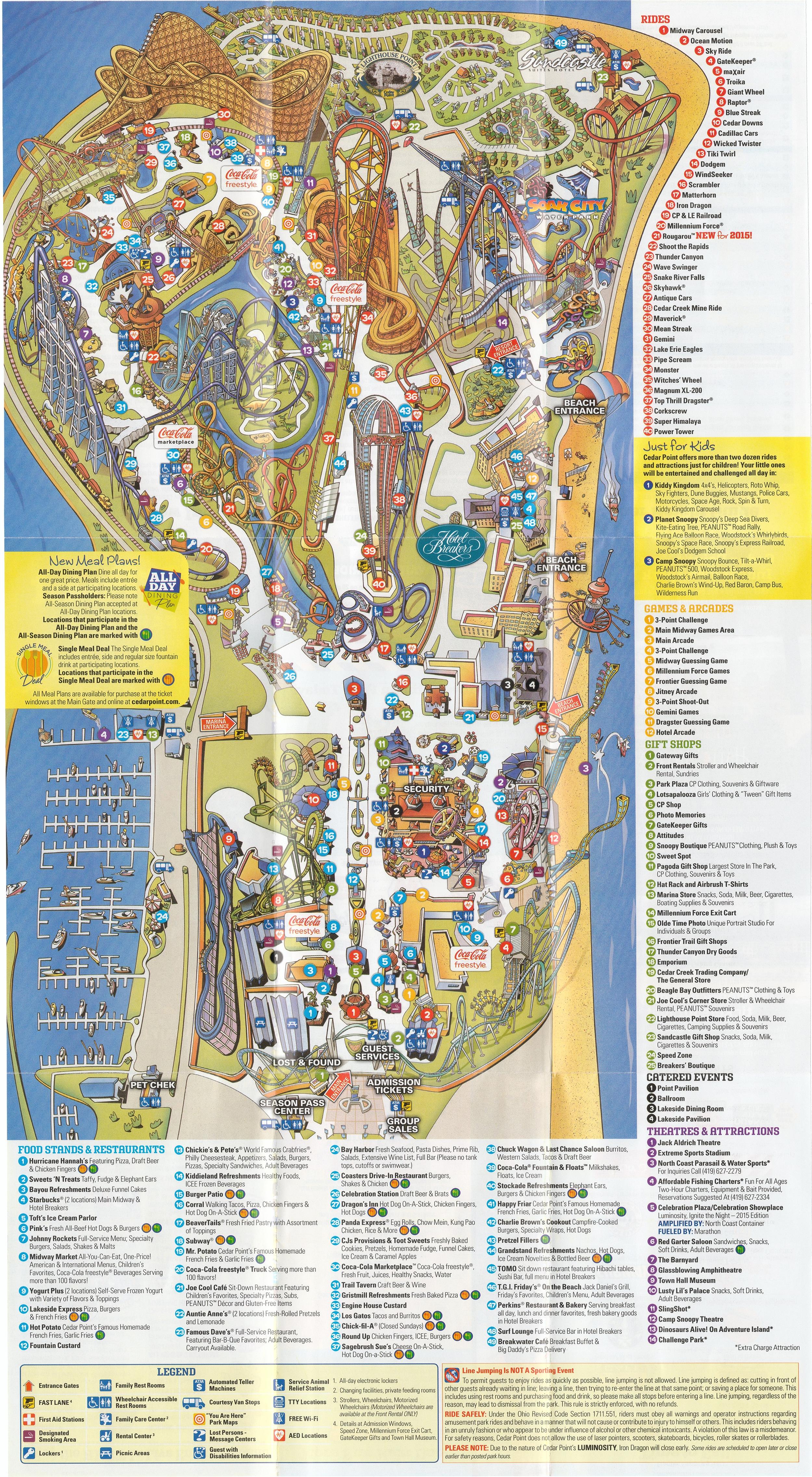 Printable Cedar Point Map
